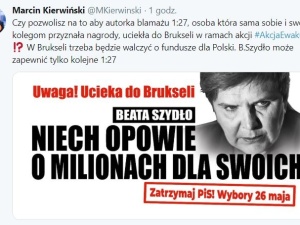 "Ucieka do Brukseli. Niech opowie o milionach dla swoich". PO w kampanii ostro uderza w polityków PiS