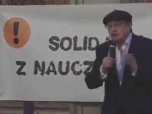 [video] Pinior do strajkujących nauczycieli ZNP: "Wasz protest wywołał empatię, serdeczność..." Naprawdę?