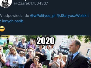 Straszne. Zdjęcie osób klęczących przed Tuskiem, wykorzystywane w memach opozycji, pochodzi z Białorusi