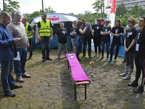 [Fotorelacja] Przybyli przedstawiciele Solidarności z muzeów do miasteczka namiotowego