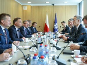 Andrzej Duda w Brukseli. Spotkanie z szefem NATO ws. wzmocnienia obecności wojskowej USA w Polsce