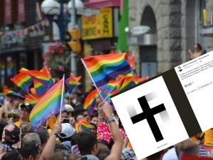 Krzyż jako swastyka. Aktywista Zielonych promuje skandaliczną grafikę