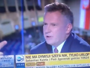 [video] Kaleta usiłował w TVN24 wspomnieć o Soku z Buraka i Jachirze. Nerwowa reakcja prowadzącego
