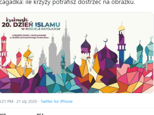 Kontrowersyjna grafika Krakowskiego Dnia Islamu w Kościele Katolickim. Jest oświadczenie Archidiecezji