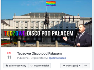 "Tęczowe disco" pod Pałacem Prezydenckim. Rabiej: "Prawicowi działacze szykują dziś prowokację"