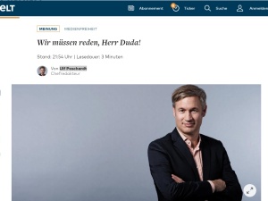 "Macie odwagę pouczać Prezydenta RP i Polaków ws. wolności?". Komentarze po bezczelnym tekście die Welt