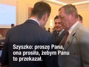 [video]: Minister Błaszczak do ministra Szyszki: A tam jest kamera Polsatu