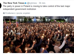 New York Times: Partia rządząca w Polsce chce przejąć kontrolę nad ostatnią niezależną instytucją