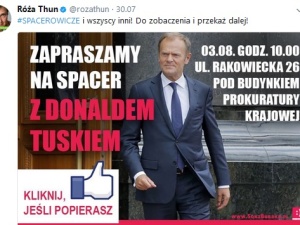 Róża Thun zaprasza na "spacer z Donaldem Tuskiem". "Z Tuskiem nawet na Rakowiecką!!!"