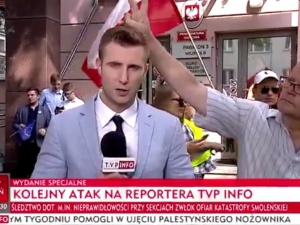 Wiemy kto zakłócił pracę dziennikarza TVP Info. To mężczyzna, który kpił ze śmierci Lecha Kaczyńskiego