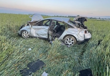Pijany wyleciał podczas dachowania i zasnął w polu. Obudziła go policja