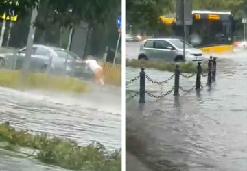 Gwałtowna ulewa sparaliżowała Kielce. Są nagrania