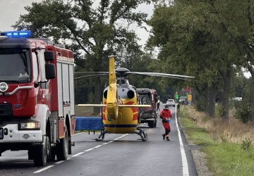 Groźny wypadek na Dolnym Śląsku. Pracę śmigłowca LPR zakłócał dron