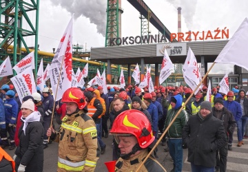 Pikieta pracowników JSW Koks. „Nasza firma tonie”