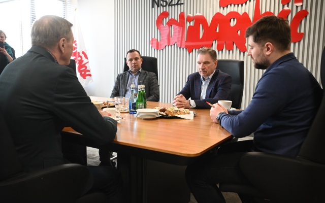 Piotr Duda spotkał się z uwolnionym przewodniczącym Białoruskiego Kongresu Demokratycznych Związków Zawodowych