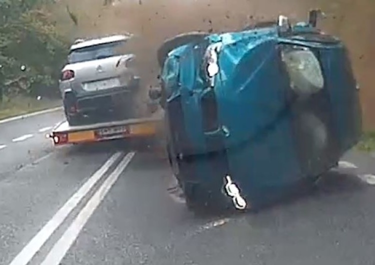  [video] To cud, że nikt nie zginął. Kierowca BMW pod Opolem brawurową jazdą spowodował karambol
