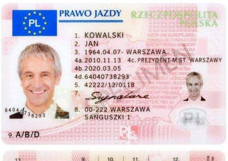 wzór prawa jazdy wykonany przez Ministerstwo Transportu MC: nie trzeba już będzie wozić dokumentu prawa jazdy