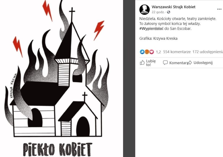 Szokująca grafika Strajku Kobiet. Jest zawiadomienie do prokuratury za nawoływanie do nienawiści