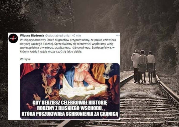  Skandaliczna prowokacja Wiosny Biedronia. Zdjęcie świętej Rodziny w Dniu Migrantów 