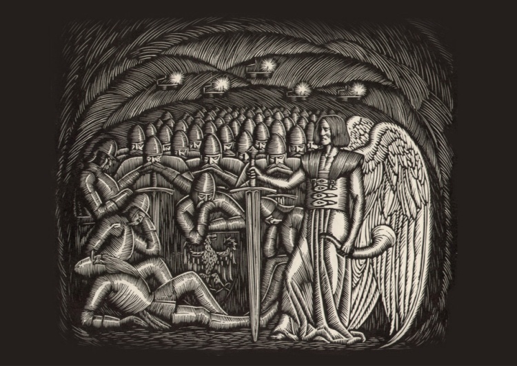 Drzeworyt Władysława Skoczylasa Śpiący rycerze (1914)