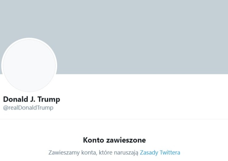 konto Donalda Trumpa na Twitterze zawieszone 