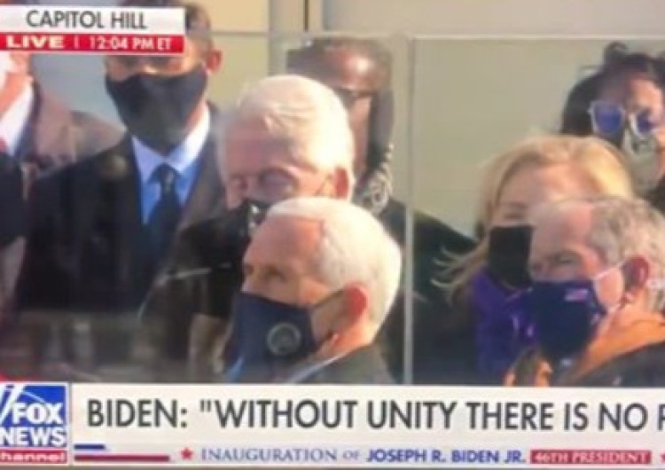 Bill Clinton w trakcie inauguracji [VIDEO] Clinton zasnął podczas przemowy Bidena? Prawicowy publicysta kpi z inauguracji