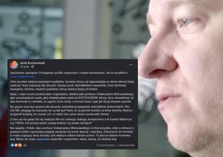 „Bełkoty katolskich bydlaków”. Profesor UW znowu zaatakował?