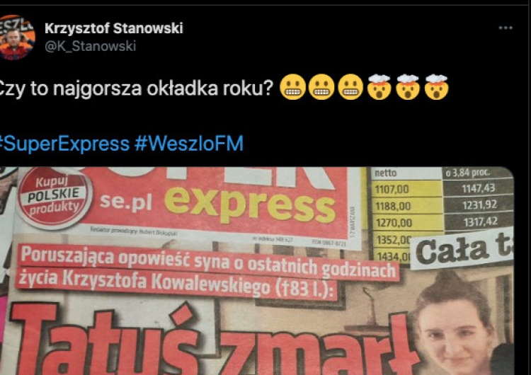 Wierzyć się nie chce. Koszmarna okładka „Super Expressu” ze śp. Krzysztofem Kowalewskim