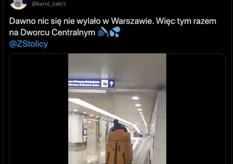  [video] ] „Dawno nic nie wylało”. Kolejna awaria w Warszawie? Szokujący film z Dworca Centralnego