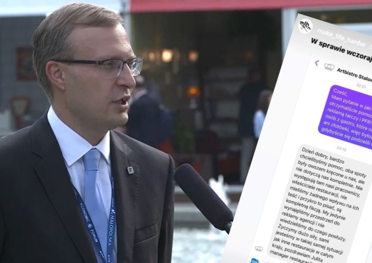 Paweł Borys | screen wiadomości, która miała zostać wysłana do restauracji