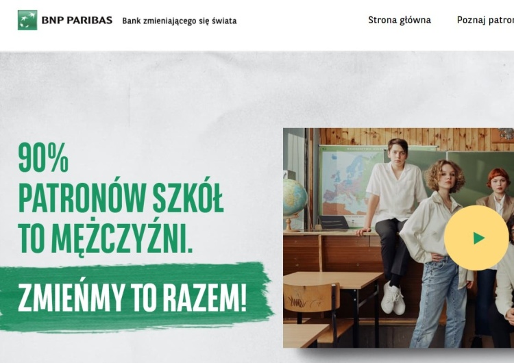 akcja BNP Paribas, zmiany patronów na patronki szkół 