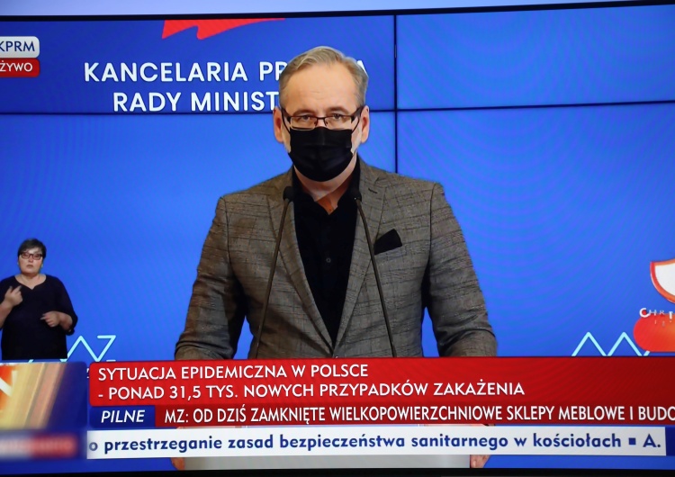 minister zdrowia Adam Niedzielski Są nowe informacje. Niedzielski: jeśli dynamika zakażeń nie będzie słabła, będziemy rozważali kolejne obostrzenia