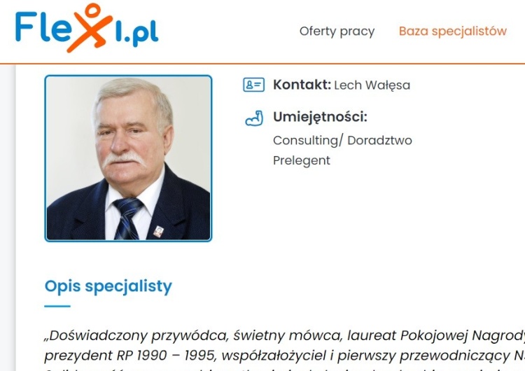 profil Lecha Wałęsy na Flexi.pl 