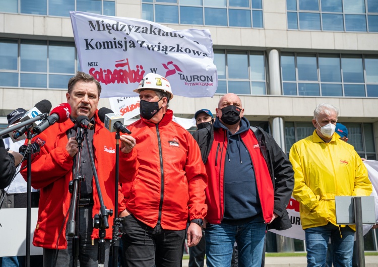  [FOTORELACJA] Konferencja prasowa „Solidarności”. „Nie ma naszej zgody na podzielenie grupy Tauron”