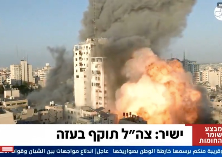  [WIDEO] Po izraelskim ataku runął kolejny wieżowiec w Strefie Gazy