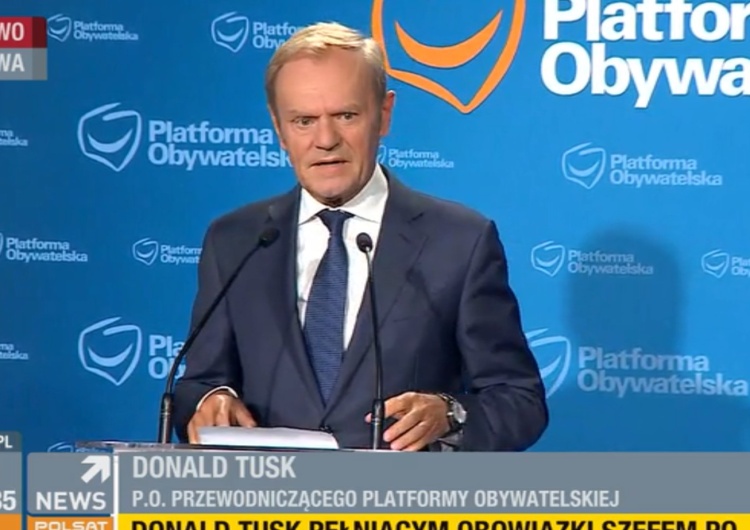 Były premier, p.o. przewodniczącego Platformy Obywatelskiej Donald Tusk 