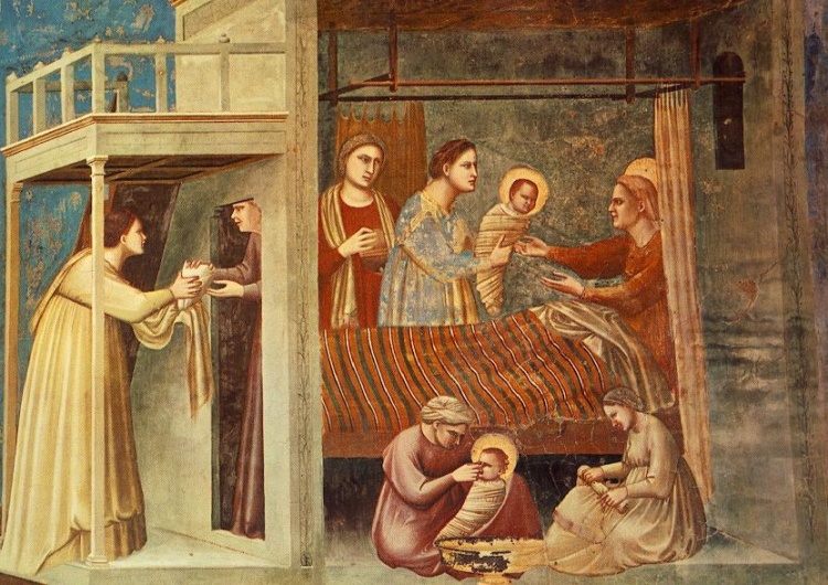 Giotto di Bondone, Narodziny Dziewicy 8 września - w Kościele katolickim święto Narodzenia NMP
