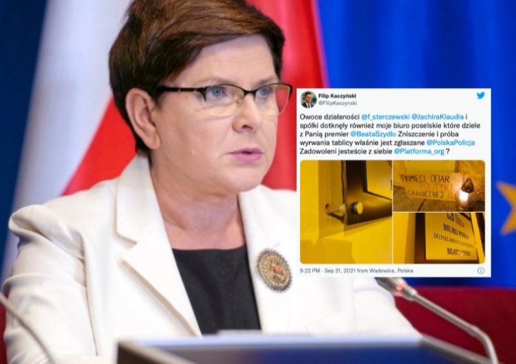„Owoce działalności Sterczewskiego i Jachiry”. Zaatakowano biuro Szydło i Kaczyńskiego