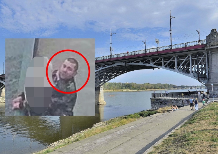  Brutalna napaść seksualna na moście Poniatowskiego. Policja publikuje zdjęcia zboczeńca i prosi o pomoc [FOTO]