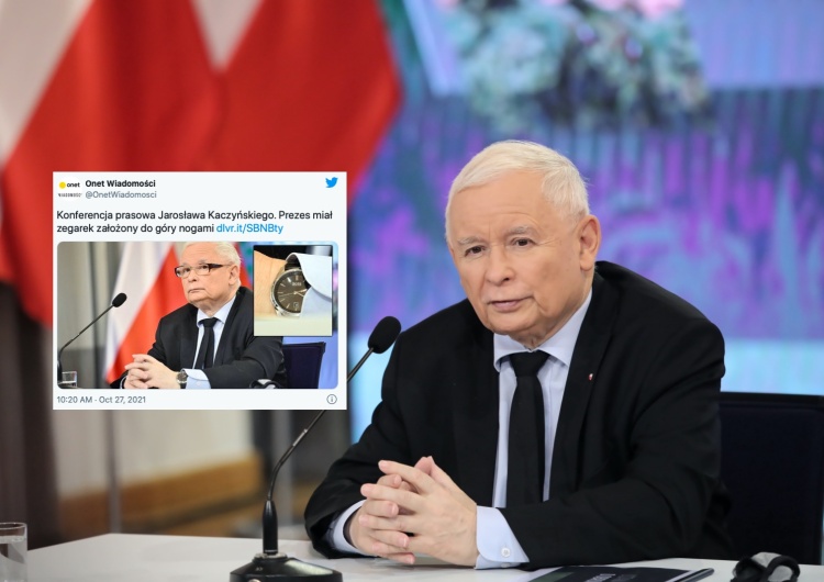 Onet: „Kaczyński miał zegarek do góry nogami”. Ostra odpowiedź internautów