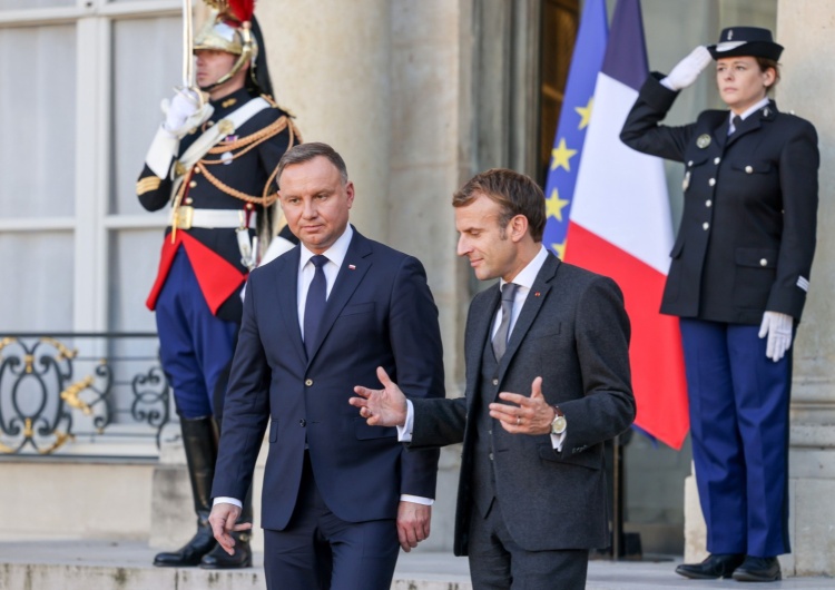 Andrzej Duda, Emmanuel Macron Andrzej Duda o rozmowie z Macronem: rysuje się bardzo jasna przyszłość współpracy polsko-francuskiej