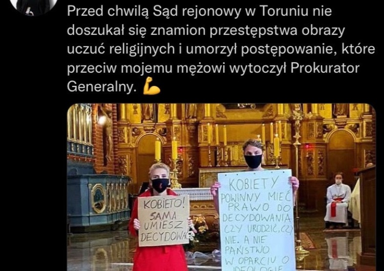 Od lewej: Joanna Schuering-Wielgus, Piotr Wielgus Mąż Scheuring-Wielgus nie odpowie za zakłócanie mszy. Posłanka będzie skarżyć prokuraturę?
