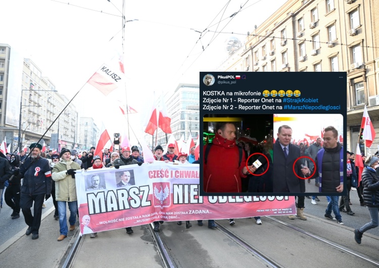  Dziennikarze Onetu na Strajku Kobiet i Marszu Niepodległości. Internauta zwrócił uwagę na jeden szczegół [FOTO]