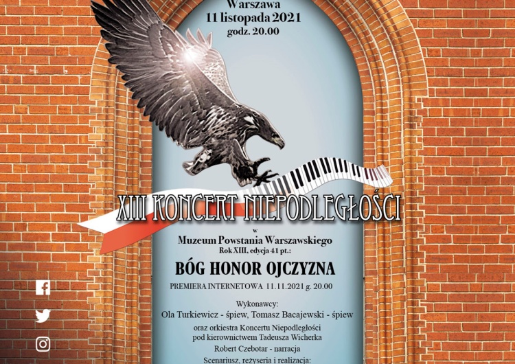  [Online] Nasz patronat. Koncert Niepodległości „Bóg Honor Ojczyzna”. Startujemy o 20:00