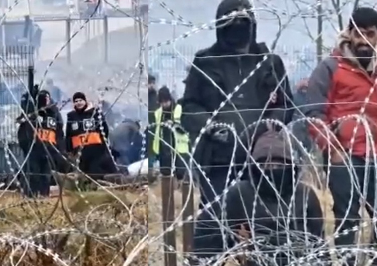 Happening przy granicy. Białoruskie media nagrywają migrantów, jak proszą Polskę o pomoc