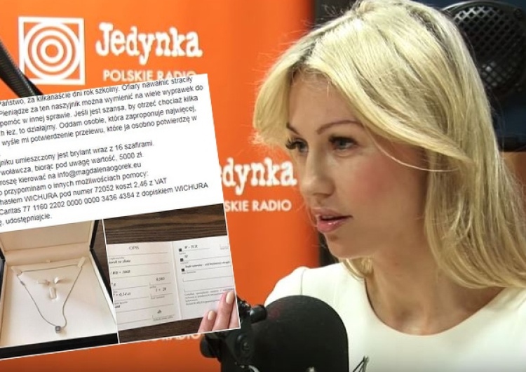  Magdalena Ogórek wspiera ofiary nawałnic. Wystawiła na aukcję naszyjnik