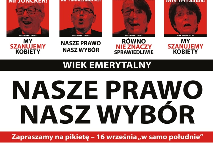  Obrońmy wiek emerytalny. Zapraszamy na pikietę – 16 września „w samo południe”