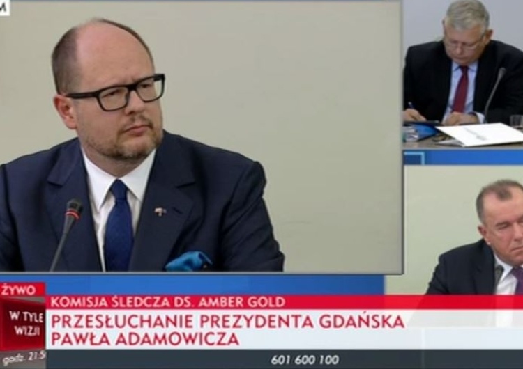  [video] Komisja śledcza ds. Amber Gold: Przesłuchanie prezydenta Gdańska Pawła Adamowicza