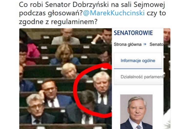 zrzut ekranu Poseł Nowoczesnej: Co senator PiS robił na głosowaniu w sejmie?