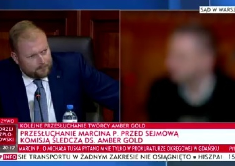 zrzut ekranu Skończyło się przesłuchanie Marcina P. "Funkcjonariusz ABW twierdził, że komisja śledcza nie powstanie"